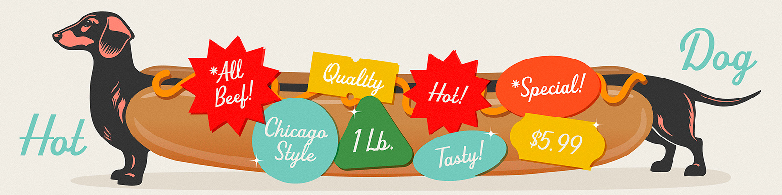 Hot Dog! bbq dachshund design dog fourth of july hot dog illustration illustrator vector