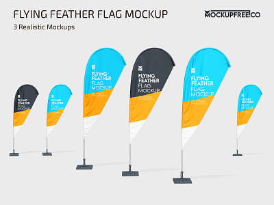 Free Flying Feather Flag Mockup feather feathers flag flags flying free mockup mockups outdoor photoshop psd template templates