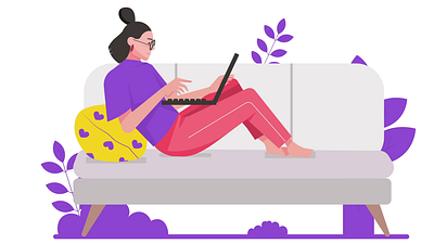 Relaxing Animation of a Person Working on a Laptop at Home animation art character creative design digital fun graphics harmony home illustration lifestyle modern motion playful relaxing workspace
