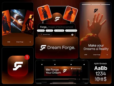 Dream Forge - AI Image Generator Platform agency ai animation branding business design digital generator graphic design guideline image logo marketing media motion post social technology ui vector