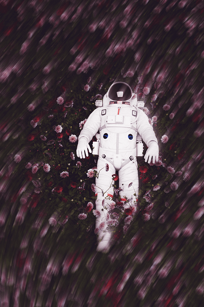 Astral Rest 3d astronaut blender digital art flowers space