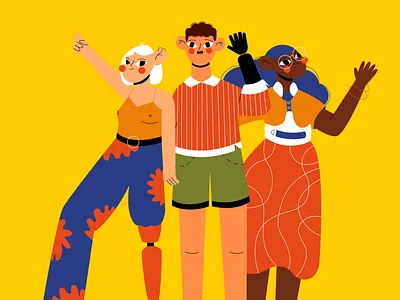 Being different is your superpower adobeillustrator amputee bluejeans businessillustration characterdesign disability disabledpeople diversity findjob illustration inclusion motion graphics prosthetic redskirt scoliosis vector vectorart yellow