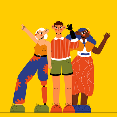 Being different is your superpower adobeillustrator amputee bluejeans businessillustration characterdesign disability disabledpeople diversity findjob illustration inclusion motion graphics prosthetic redskirt scoliosis vector vectorart yellow