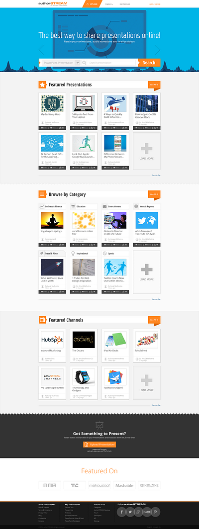 authorStream branding design interactiondesign productdesign web