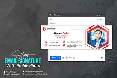 Elegant E-mail Signature Design brand advertising brand identity branding corporate design email email design email marketing email signature email signature design graphic design illustration marketing signature signature design templet vector visual identity