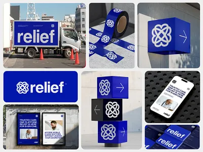 Relief Healthcare - Logo & Brandling abstract logo brand designer brand guidelines brand identity branding branding design healthcare logo logo designs medicine technology visual identity web3