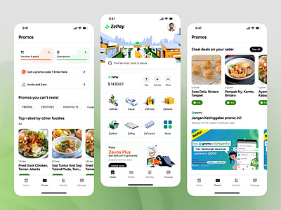 ZePay - Mobile App Design | Orbix Studio ai app ai mobile app app design app interface booking app dailyessentialsapp food delivery food delivery app food delivery mobile apps icon illustration mobile app design modern food ordering app modernmobileui orbix studio product design ride booking ride sharing app ride sharing mobile app ui ux