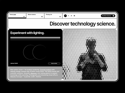 DISCOVERIES - Website Concept blog concept design discovery minimalist modern portfolio science ui ux web design website