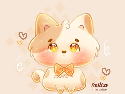Cat Art Kawaii by sailizv.v adorable adorable lovely artwork concept creative cute art design digitalart illustration