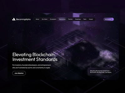 Web3 Blockchain Investment Landing Page 3d ai bank blockchain crypto cyber defi finance fintech futuristic landing landingpage motion neon sleek space ui ux web3 webdesign