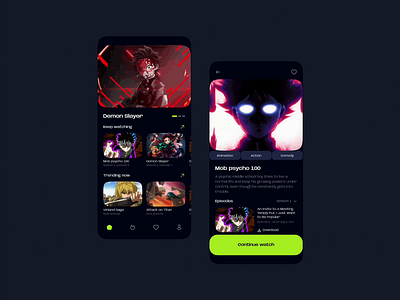 Anime App Design anime app design figma mobile mobiledesign ui ux uxui