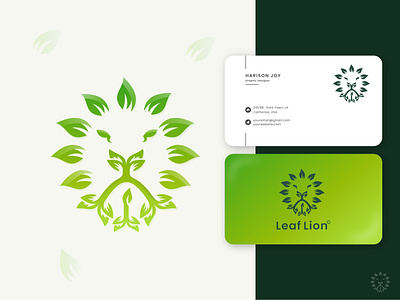 Leaf lion , Animal logo abstract logo animal branding creative logo financial illustration investment leaf lion logo designer logodesign logomark minimalist logo design modern logo nature negative space service symbol unique logo vector