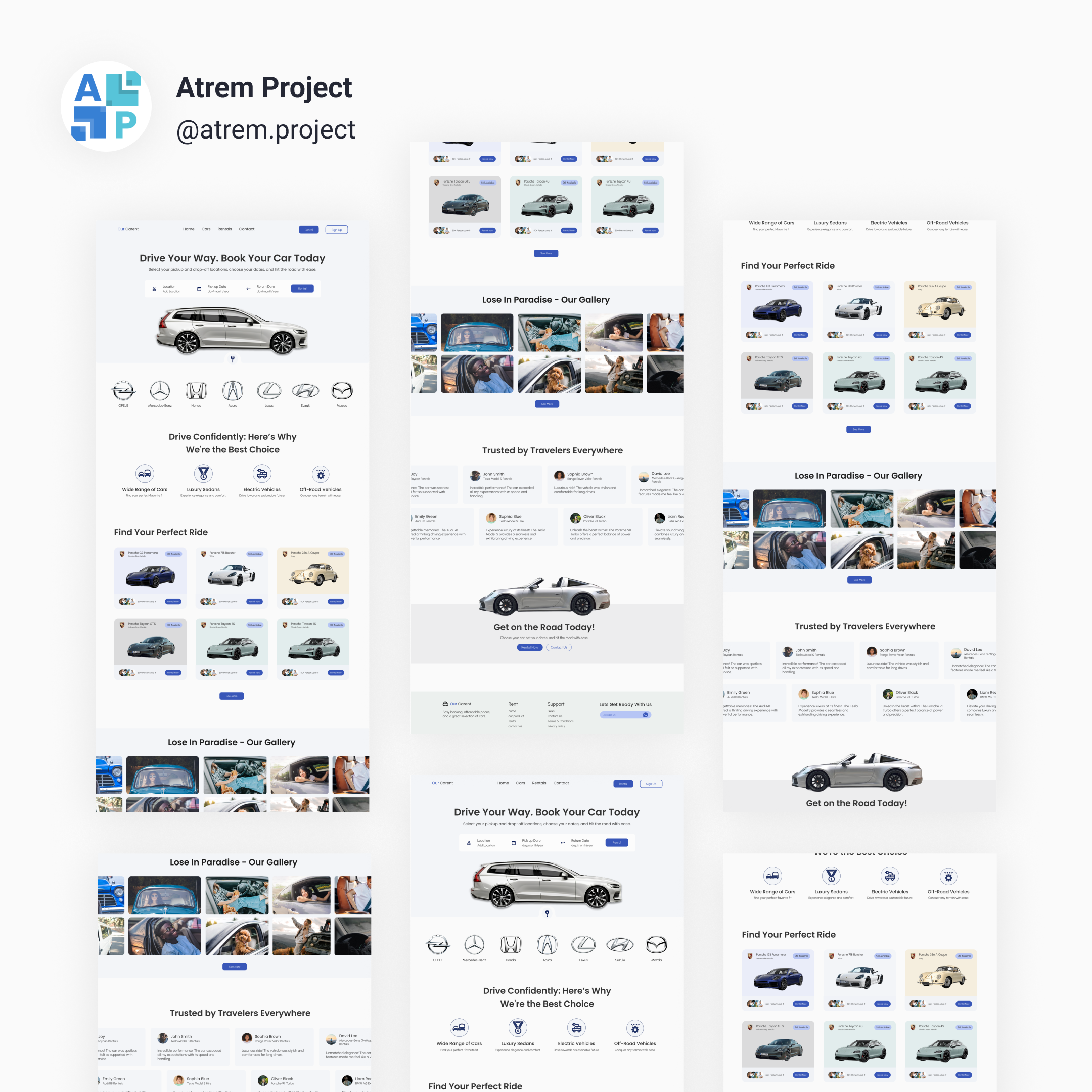 Our Carent - Landing Page Rental Car atrem project figma mobile app ui ui design uiux user interface ux ux design web design