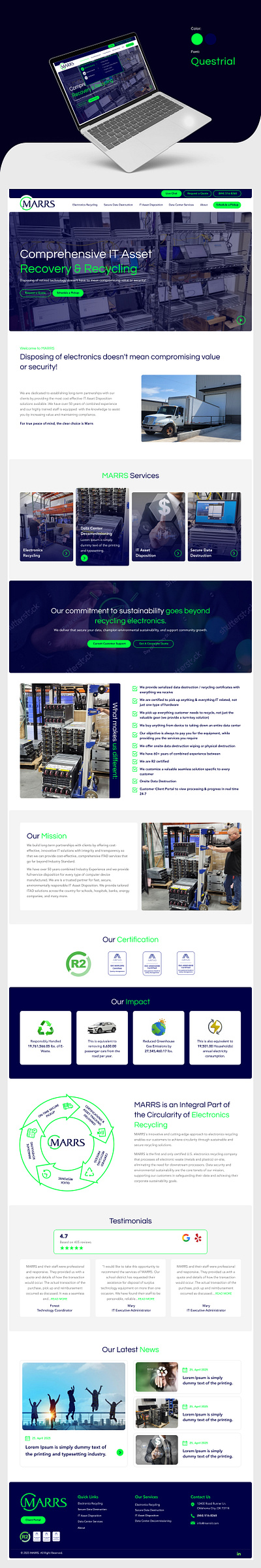 Modern IT Asset Recovery & Recycling Website figma recycling ui ux website design