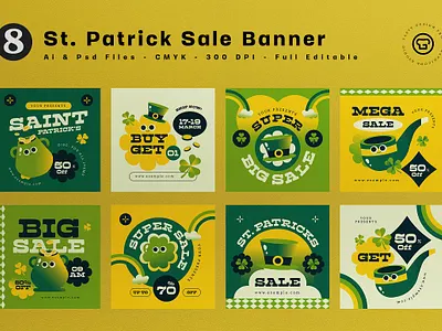 Green Cartoon St Patrick Sale Banner cartoon green saint patrick saint patricks sale banner sales st patrick st. patricks