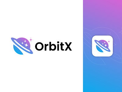 OrbitX - Letter O Logo, Planet , Space Agency Logo astronomy brand mark branding design futuristic letter o logo logo logo identity logos o logo orbit logo orbitx planet software logo space agency logo space logo tech logo technology universe logo