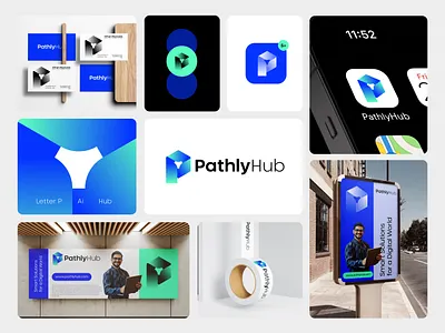 Logos, Brand Identity, Branding, Ai Hub P Logo design brand identity branding design logo logo design logo designer logotype symbol