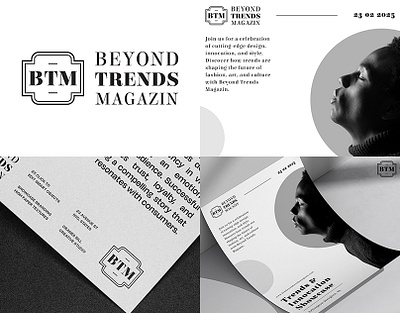 Brand Identity of BTM Beyond Trends Magazin ashwastikadesignstudio blackandwhitedesign brandidentity brandpresentation creativebranding designsystem dribbbleshowcase editorialdesign flyerdesign flyermockup logodesign magazinedesign minimaldesign modernbranding monogramlogo posterdesign printdesign stationerymockup typographydesign visualidentity