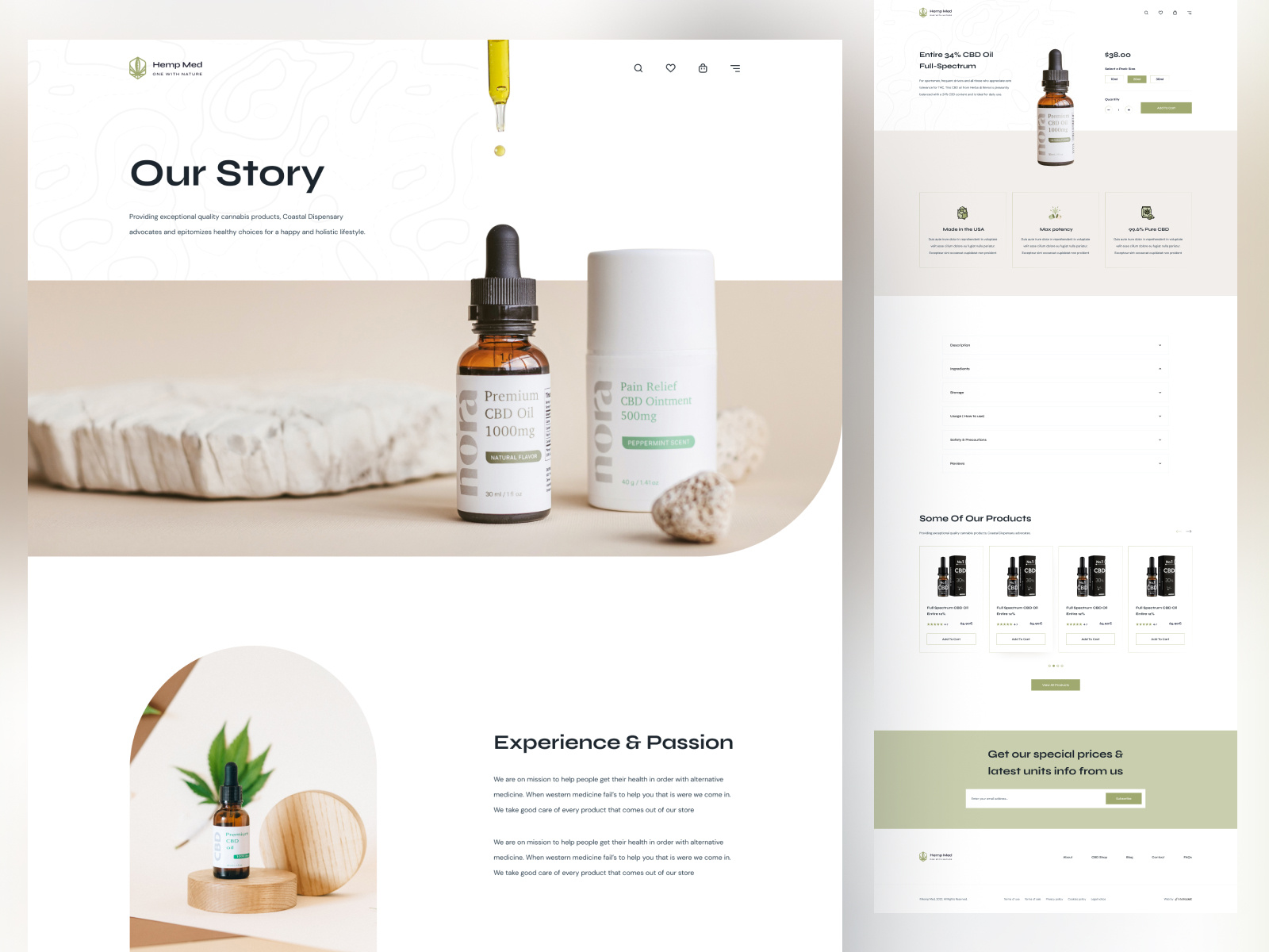 Example of CBD eCommerce - About page