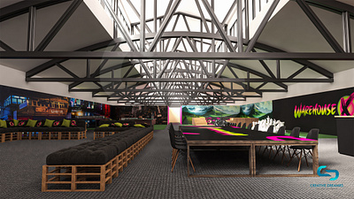 3D Architectural Design of a Warehouse Interior 3d 3darchitecture 3dwarehousedesign blender3d designdevelopment industrialinterior visualization3d warehousearchitecture