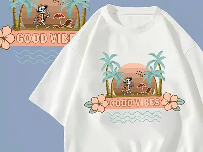 Good vibes t shirt design beach weave bold t shirt design clothing design graphic design illustration sea beach skull summer vibes skull t shirt summer tee summer time summer vibes sweatshirt design t shirt t shirt design t shirts t shirts design vintage t shirt