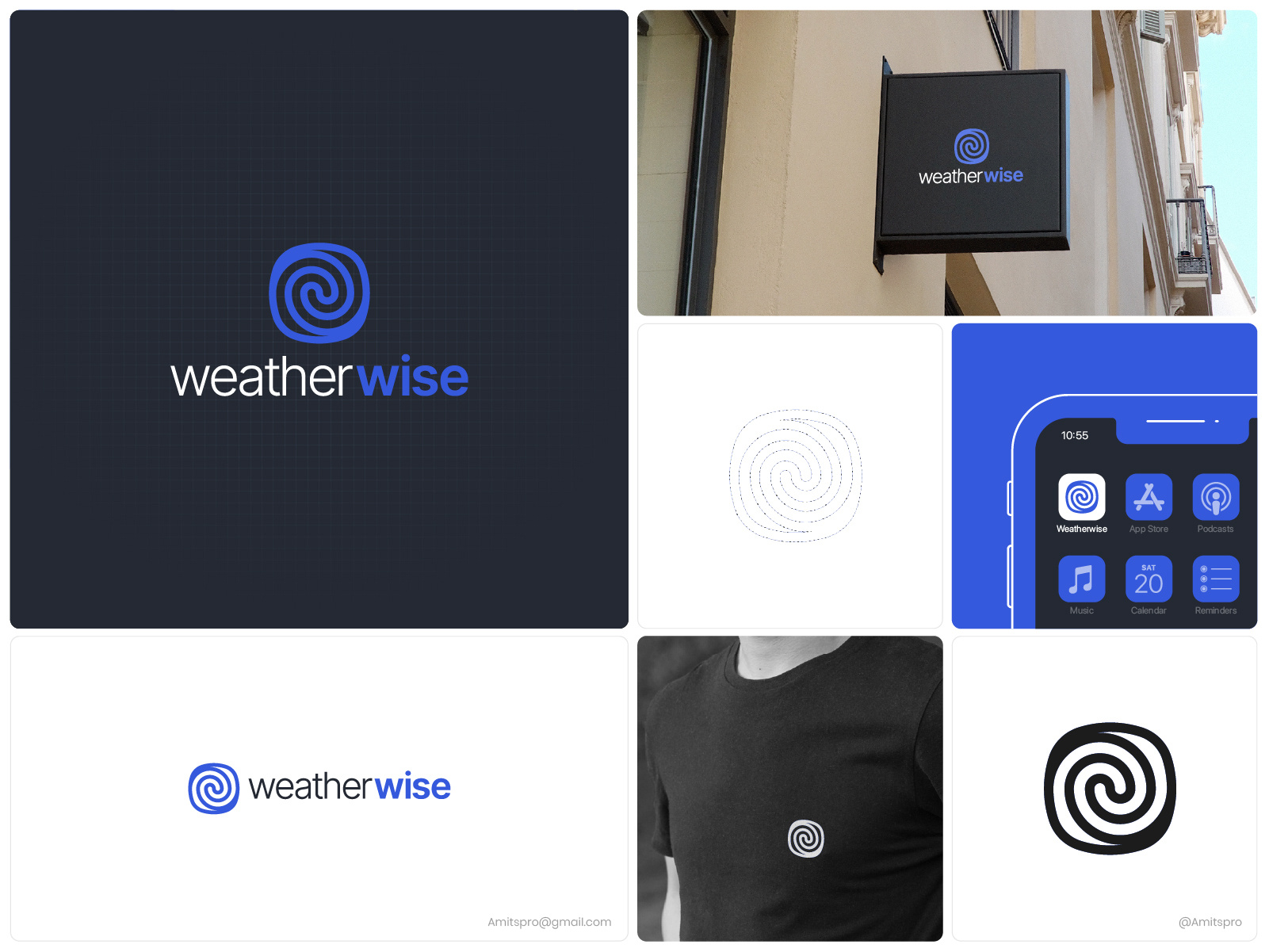 WeatherWise Mobile app for weather rad reporting app icon app logo brand identity design freeze icon logo mark