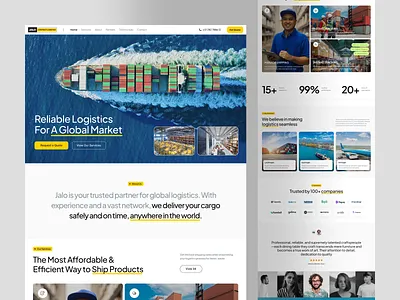 🚚 Jalo – Contract Logistics Website Concept cargo clean corporate corporate web dailyui design design web landing page light mode logistics logistics web ship shipping travel ui uidesign ux web design website website design