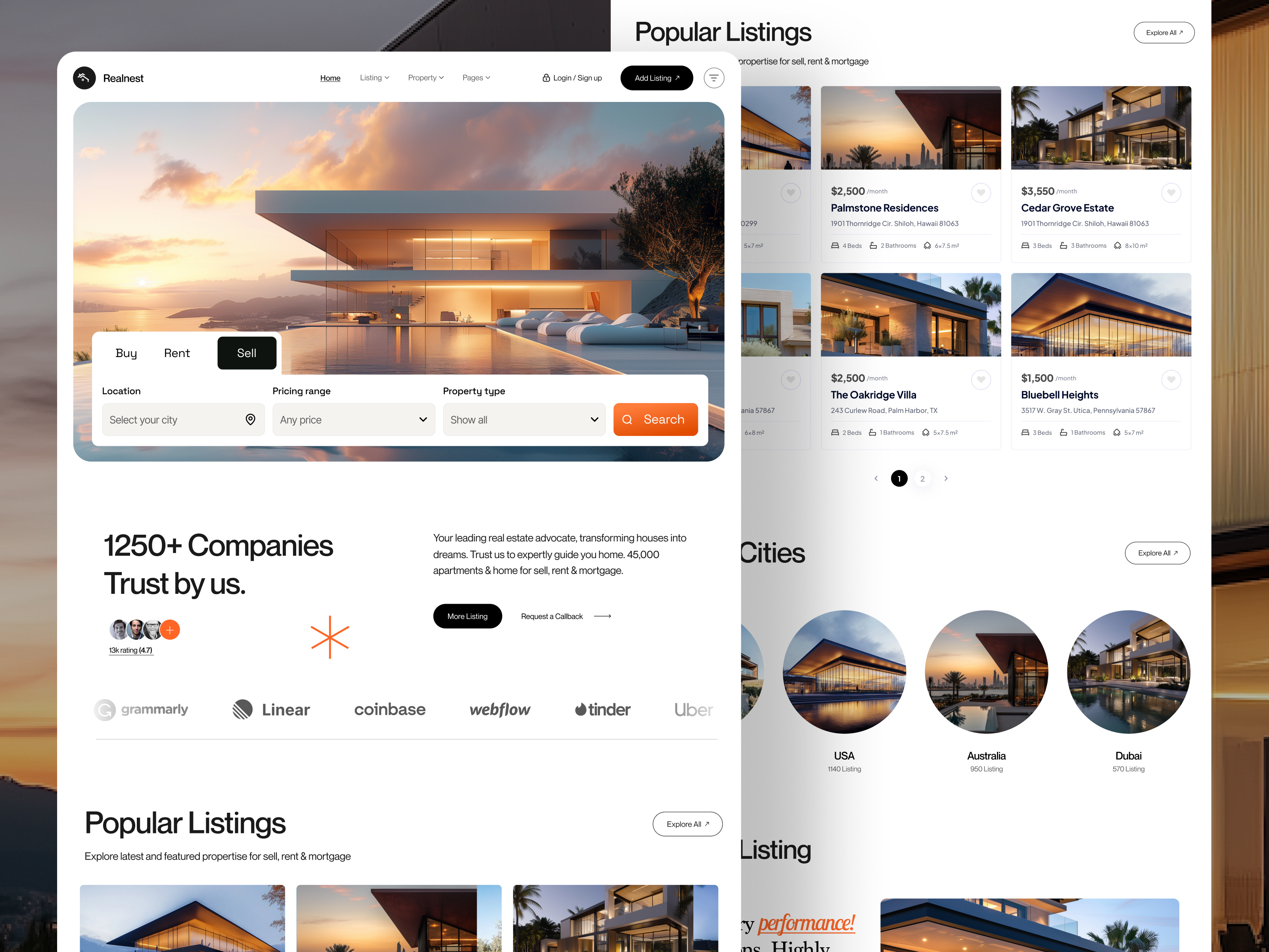 Example of Real Estate Website