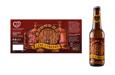 Like a foeder. Beer label for Cuore Malto brewery beer branding brewery design illustration label