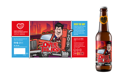 Over the hop. Beer label for Cuore Malto brewery beer branding cartoon character cuore design illustration italian label malto