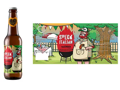 Speck italian. Beer label for Cuore Malto brewery beer branding brewery cartoon character colors cuore design illustration italian label malto