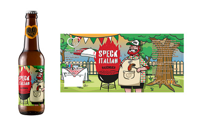 Speck italian. Beer label for Cuore Malto brewery beer branding brewery cartoon character colors cuore design illustration italian label malto