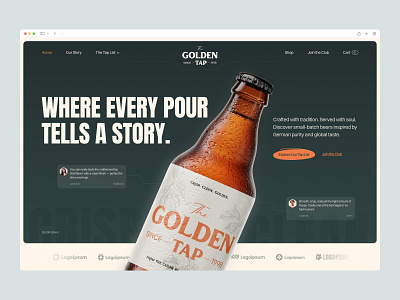 The Golden Tap - Website design Brewery brand beer brewery business interface landing page marketing modern web web design web marketing website website design