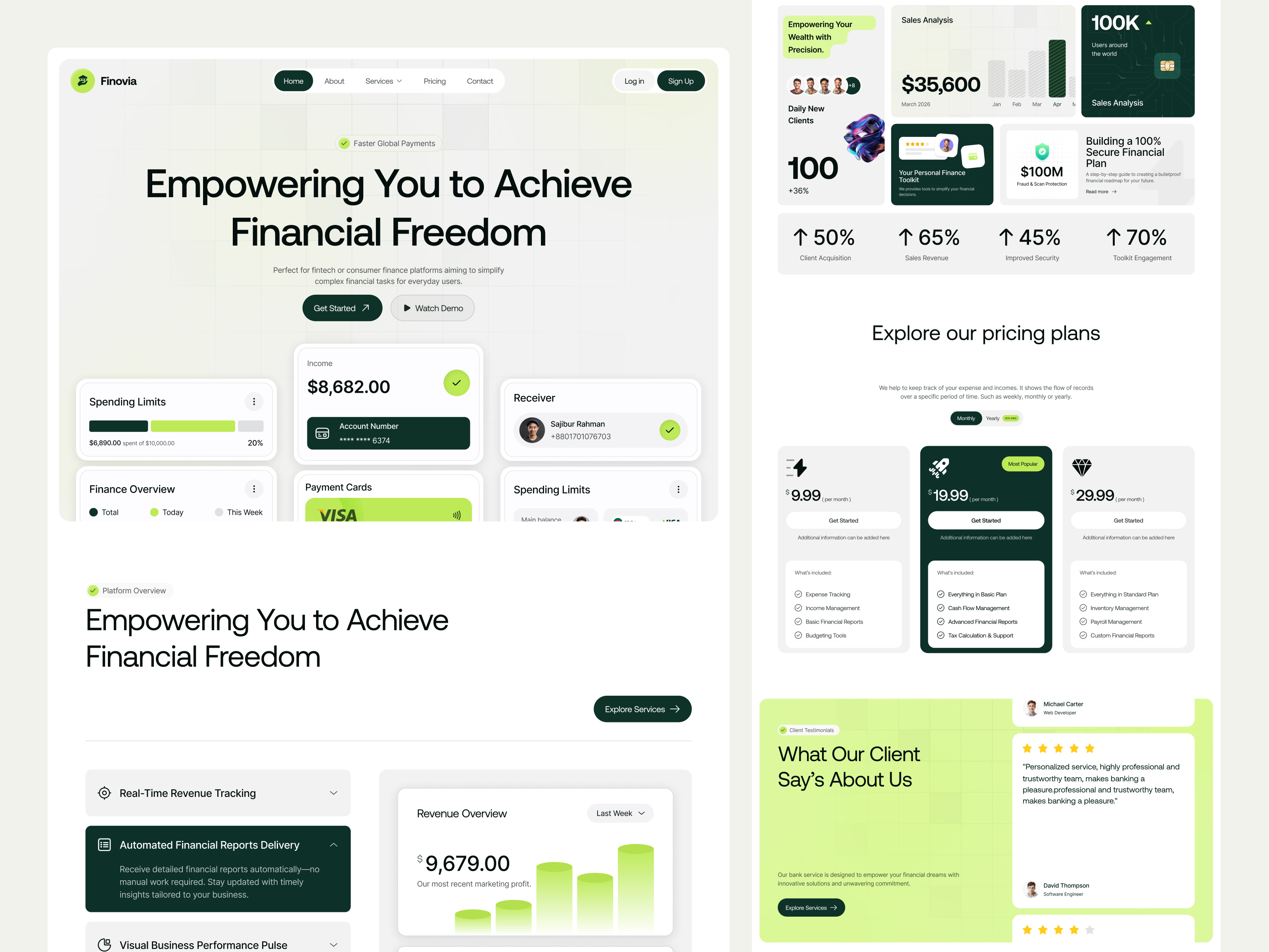 Finovia – Modern Financial Web UI Design bank wallet website banking banking app banking website design finance finance website fintech fintech dashboard landing page oripio product design saas saas dashboard saas website sujon web web design website website design