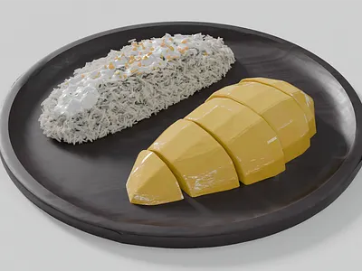 Mango Sticky Rice (Blender) 3d blender food graphic design thai food