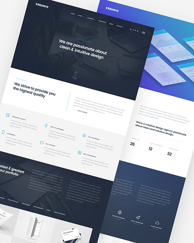 Exquisite WordPress Theme agency corporate portfolio template theme ui ux webdesign website wordpress