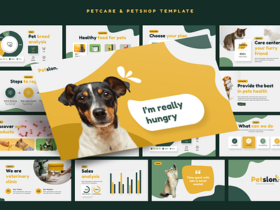 Petcare & Petshop Slides animal branding business cat creative deck design dog illustration logo minimal pet portfolio ppt presentation product professional