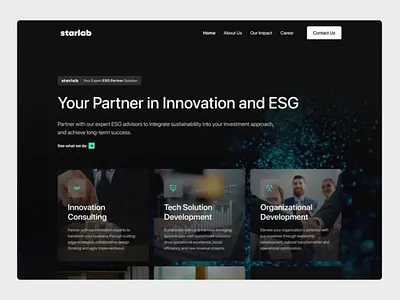 Starlab - ESG Platform Landing Page analytics carbon carbon tracking climate strategy compliance corporate governance data data driven esg esg esg analytics esg platform governance innovation intelligence investment reporting risk reporting strategy sustainability sustainable growth