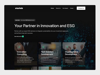 Starlab - ESG Platform Landing Page analytics carbon carbon tracking climate strategy compliance corporate governance data data driven esg esg esg analytics esg platform governance innovation intelligence investment reporting risk reporting strategy sustainability sustainable growth