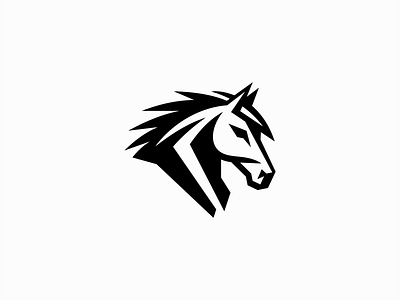 Geometric Horse Head Logo animal branding design elegant emblem equine geometric horse icon identity illustration logo mark nature sports stallion symbol vector