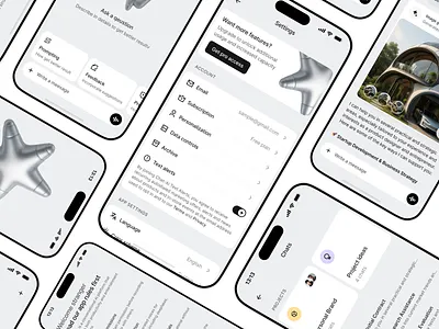 Ai-Chat Smart Assistant Mobile App ai app artificial intelligence assistant chat clean conversation dashboard design gpt hawl interface mobile product saas settings ui ux vadimmarchenko white