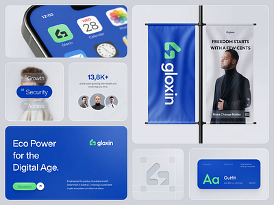 Gloxin - Finance Micro Investment Branding animate b2b brand identity branding branding concept clean digital investment dipa inhouse finance financial fintech investment logotype micro investing modern saas startup visual identity wealth wealth management