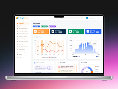 Order Processing ERP Dashboard dashboard ui