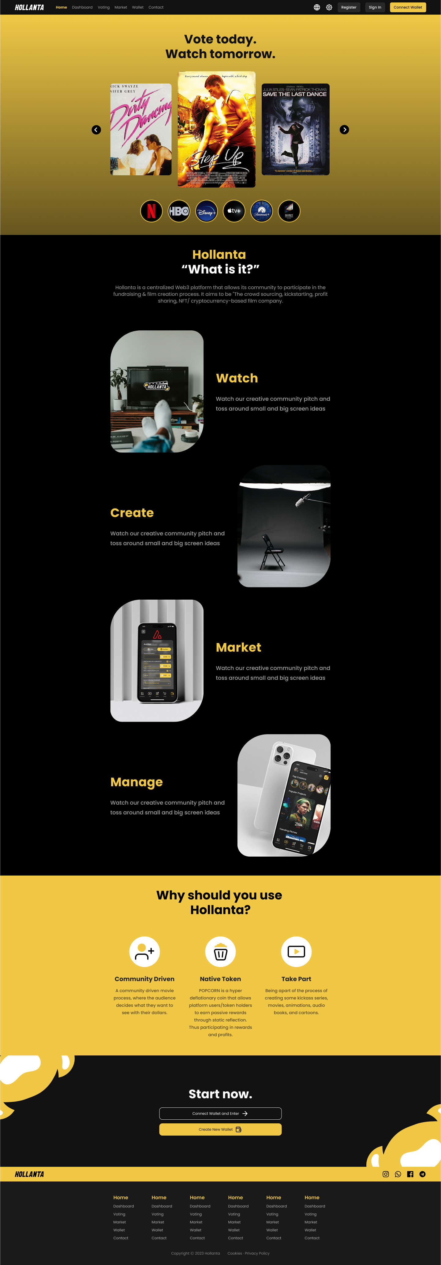 Hollanta Home page graphic design ui web