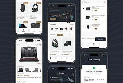 E-Commerce Mobile Application app ui computer shop ui ecommerce ecommerce home page ecommerce mobile app ui ecommerce mobile ui germany home page italy latest mobile app ui mobile ui modern online sale ui ui ui design uiux usa