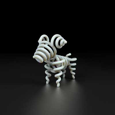 Spring ram black c4d character graphic design mascot ram spring white дизайн маскот персонаж синька спираль