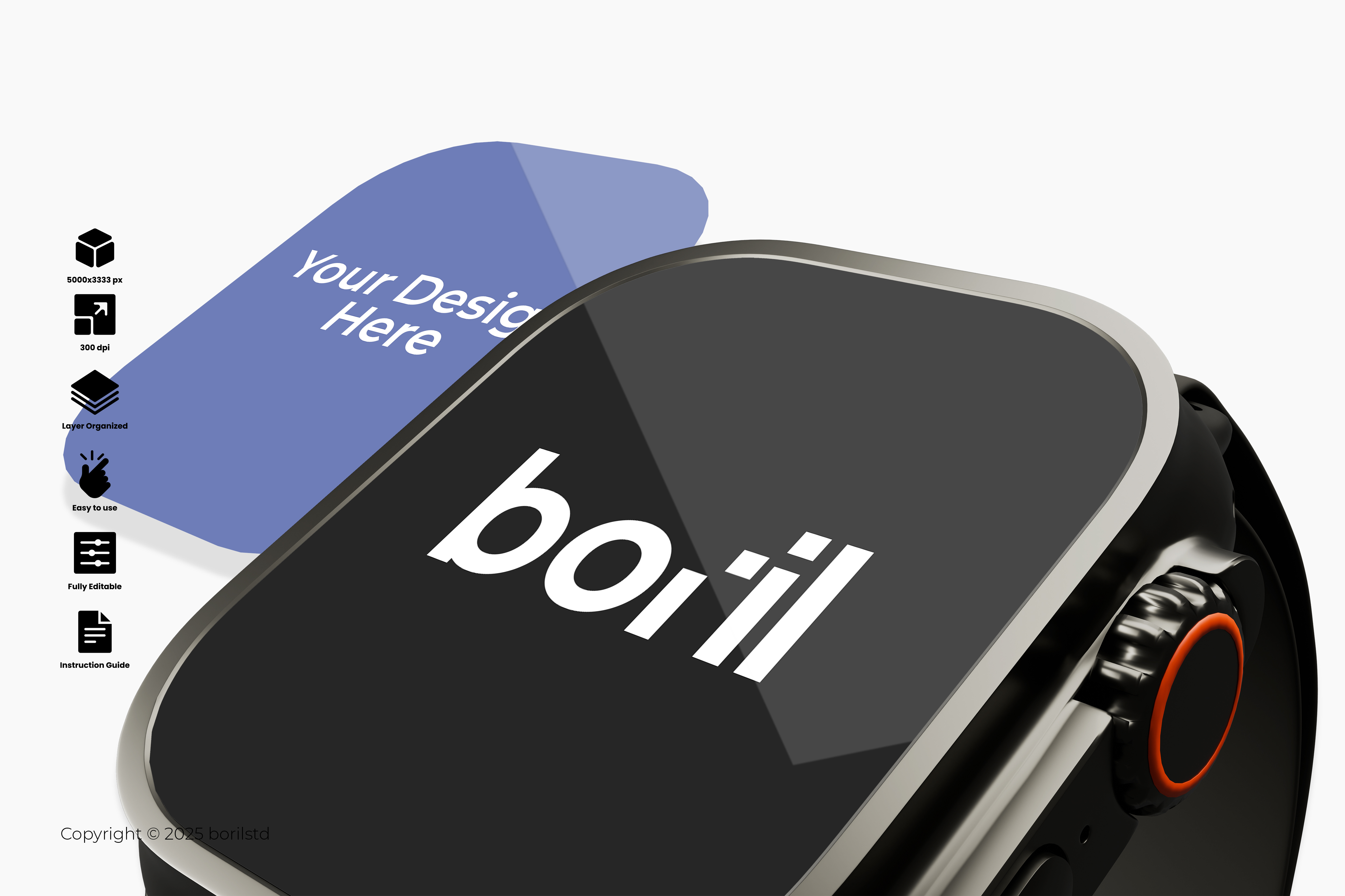 Smartwatch screen mockup touch