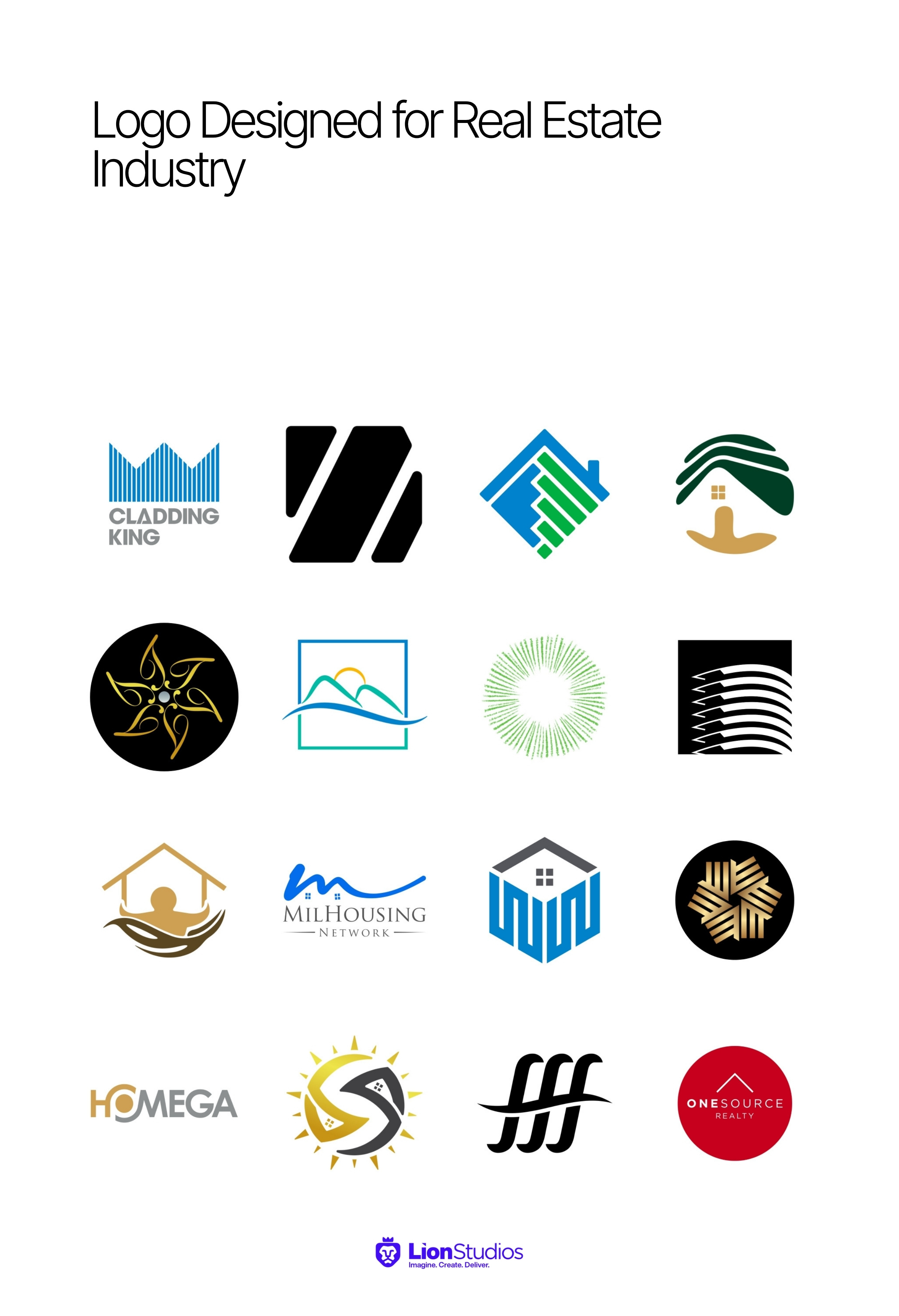 Real Estate Logo Folio clean construction custom design dynamic flat folio handmade home illustration lettermark logo minimal modern property real estate realty rent simple symbolic