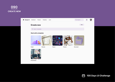DailyUIchallenge Day 090/100 Prompt: Create New ui