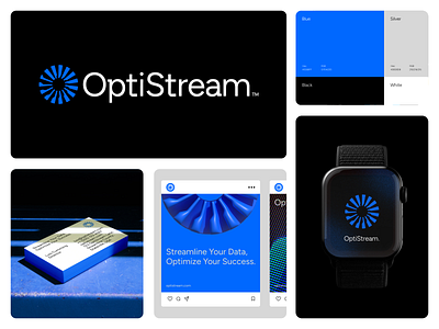 OptiStream™️ analytics brand branding circle data dataviz design flow icon logo logodesign minimal statistics stream tech technology